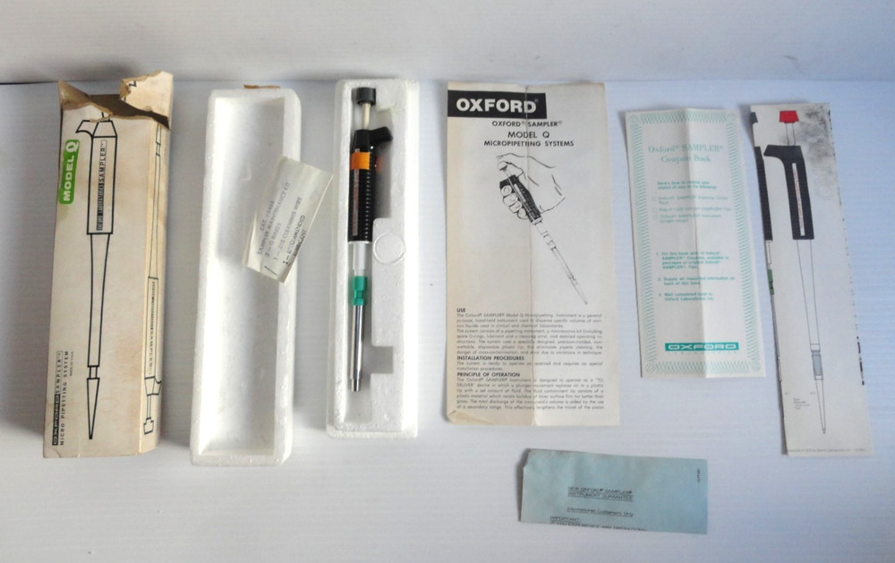 Vintage Oxford Sampler Model Q Micropipetting system