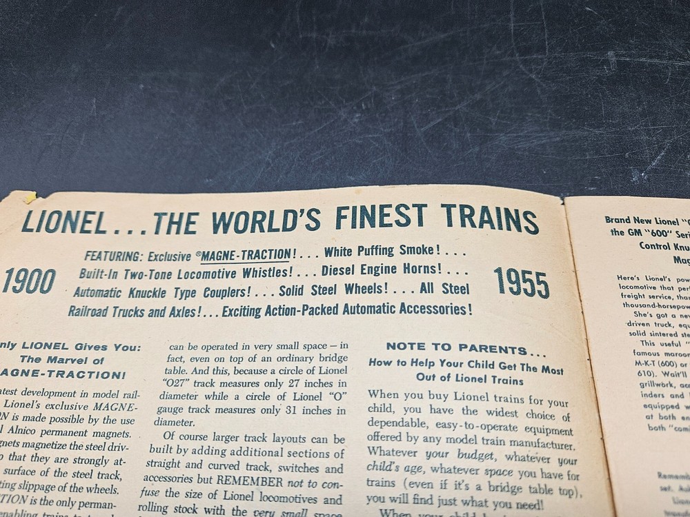 1955 LIONEL CATALOG Toy Train & Accessory Postwar catalog