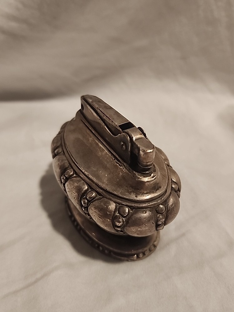 Ronson Crown silver plated 1950’s vintage table top lighter UNTESTED