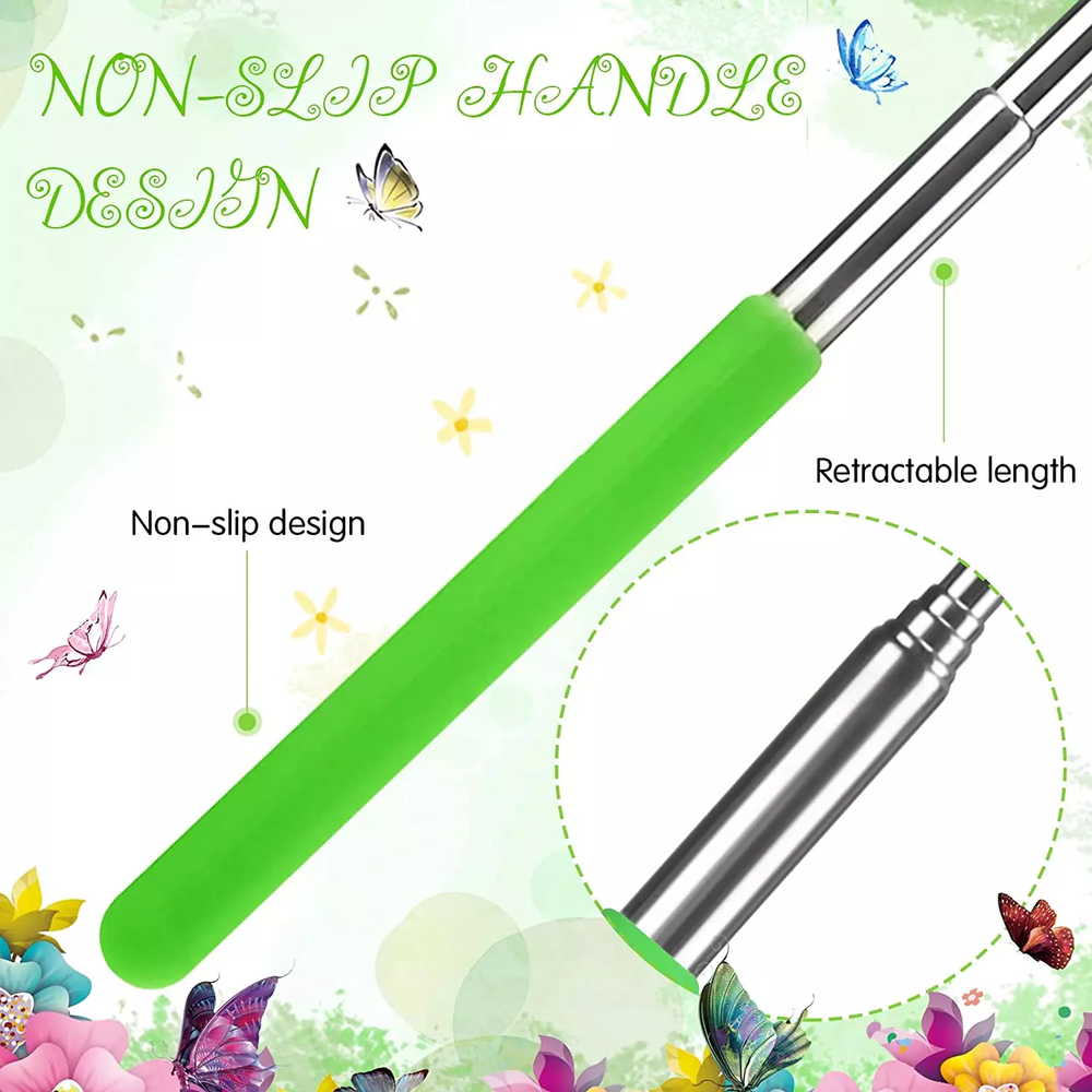 Insect Butterfly Net with 8" Ring Handle Extends to 34" Telescopic Catching Bug