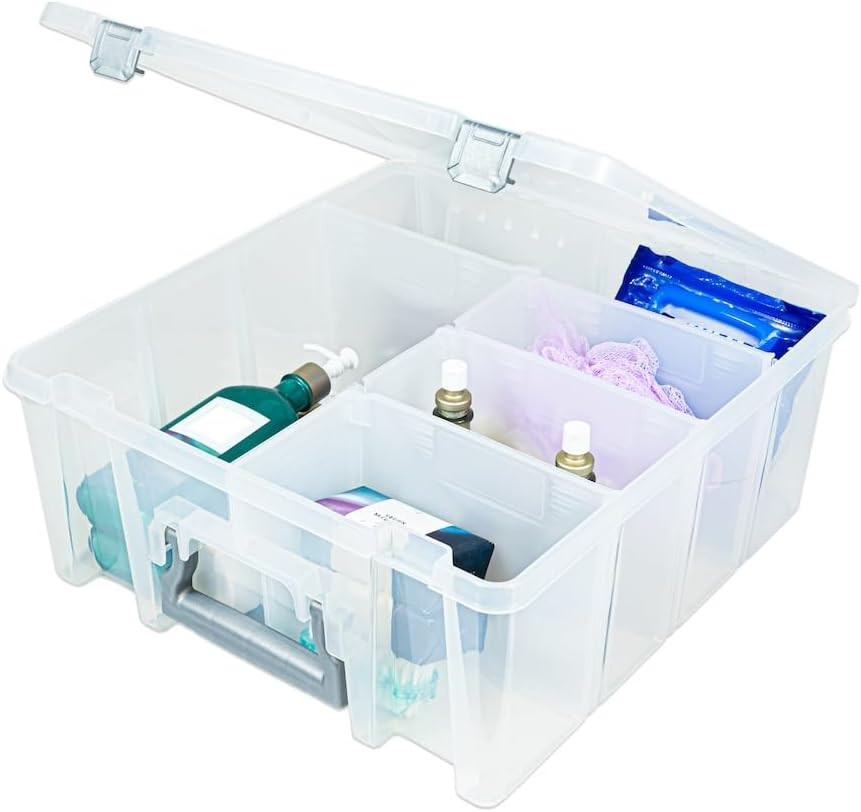Super Satchel Double Deep Compartment Box - Art Storage with 8 Removable Compart