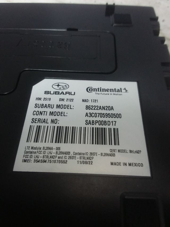 Communication Telematics Control Module Fits 23-25 LEGACY 86222AN20A