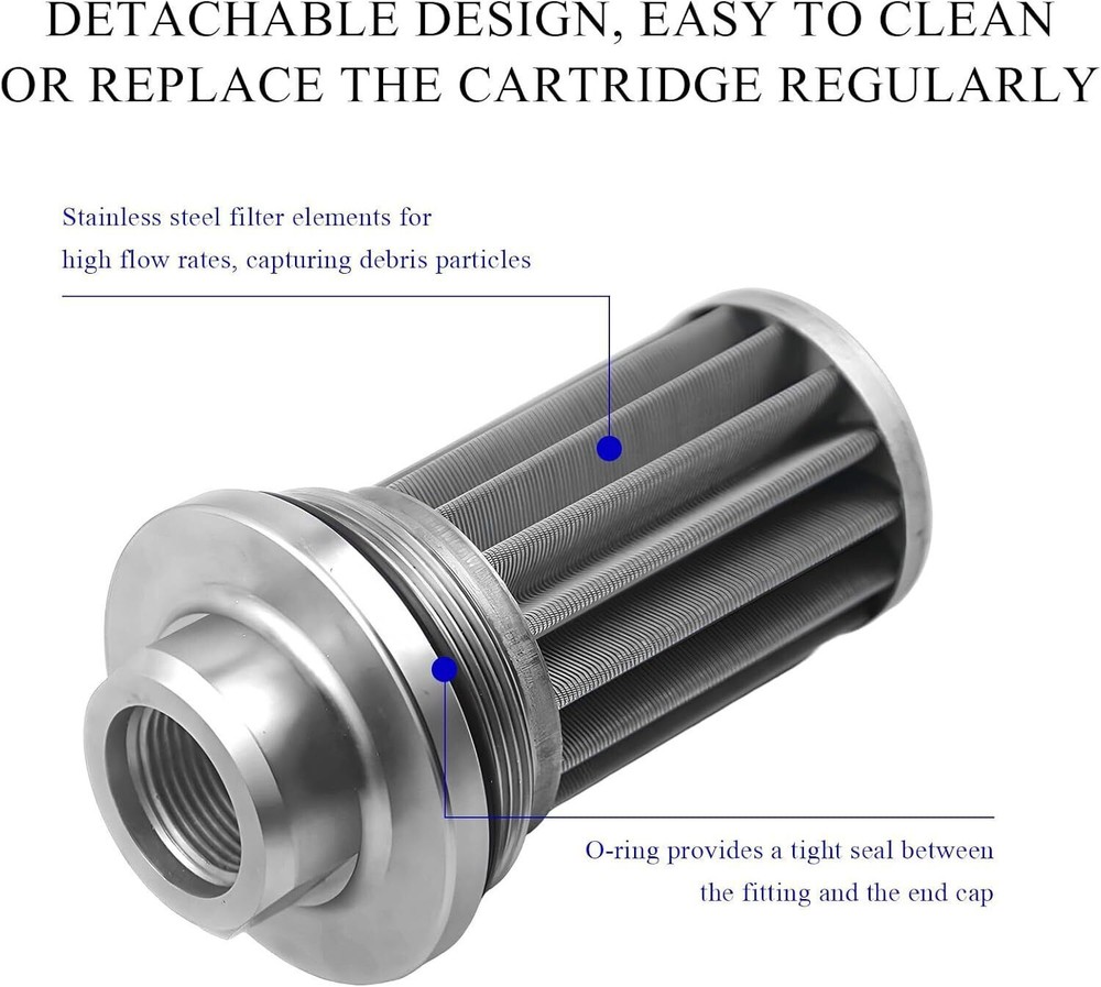 High Flow 100 Micron Inline Fuel Filter Cleanable AN6 AN8 AN10 Adapter Fitting