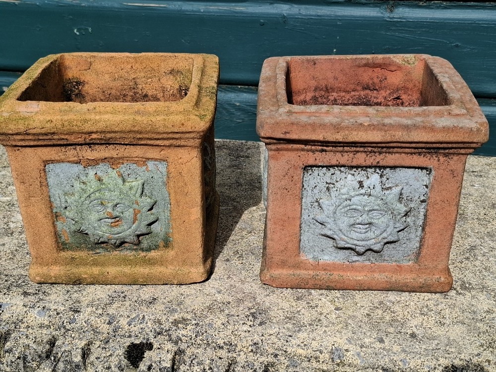 Pair Of Antique Terracotta Planters