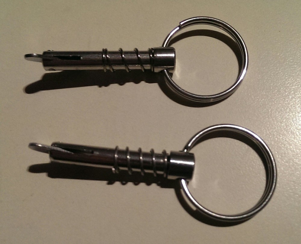 2 Bimini Sun Top Quick Release Pins Stainless Spring Loaded 1/4"