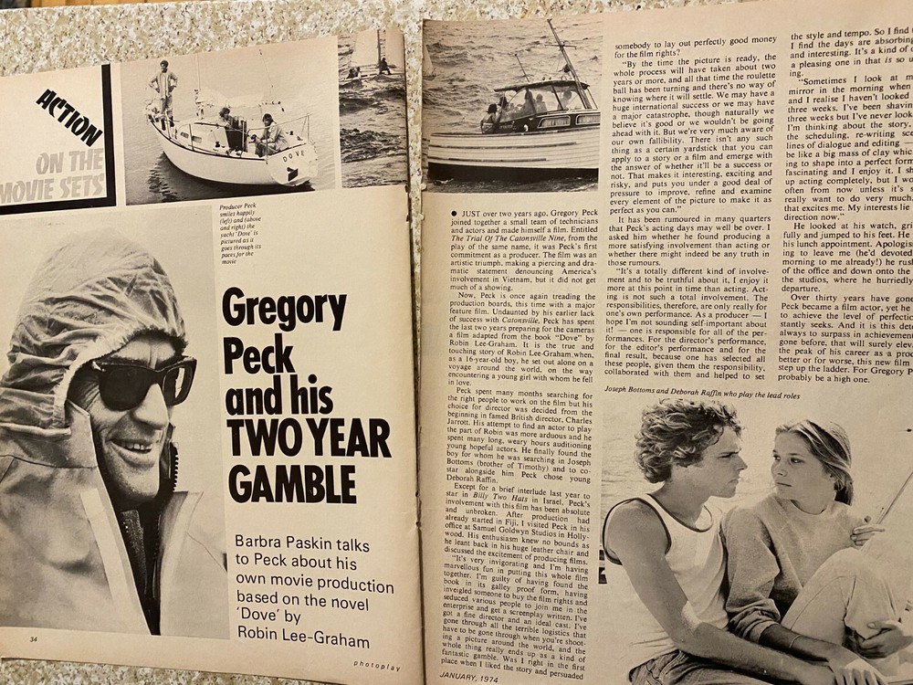 Gregory Peck, Two Page Vintage Clipping