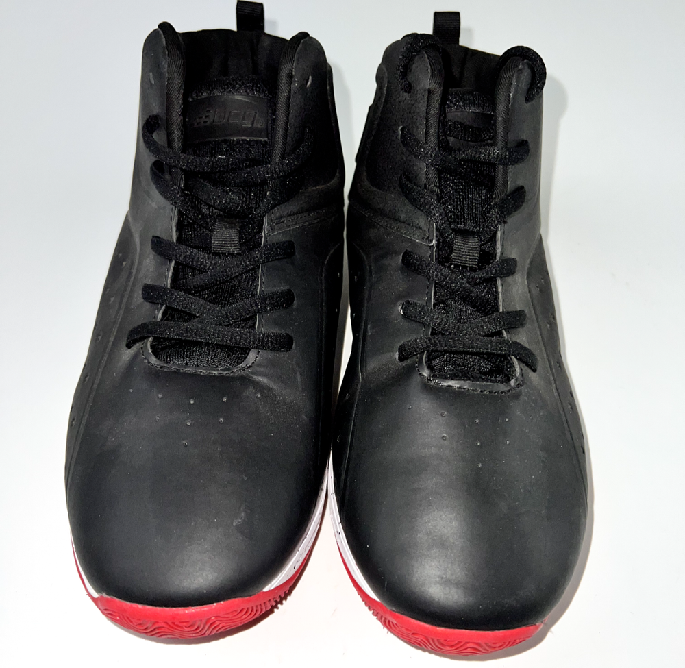 bcg Academy Boys HiTop 6.5D Black White Red