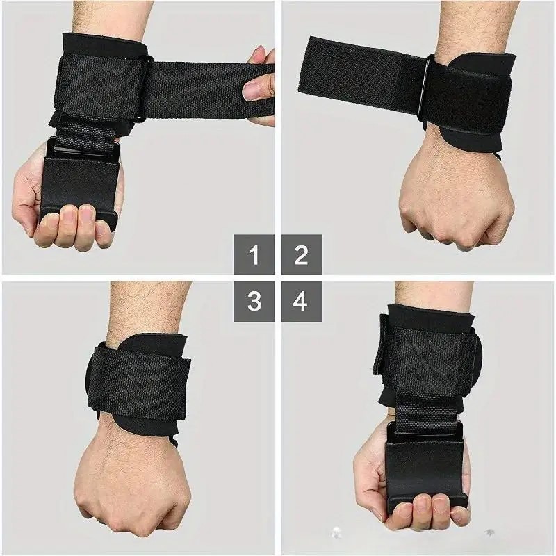 Weight Lifting Hooks Pull-Up Hooks & Straps for Weightlifting & Gym Workouts