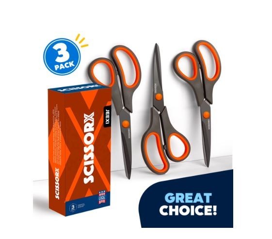 8" Titanium Non-Stick Multipurpose Scissors, Extra Sharp Stainless Steel Blades