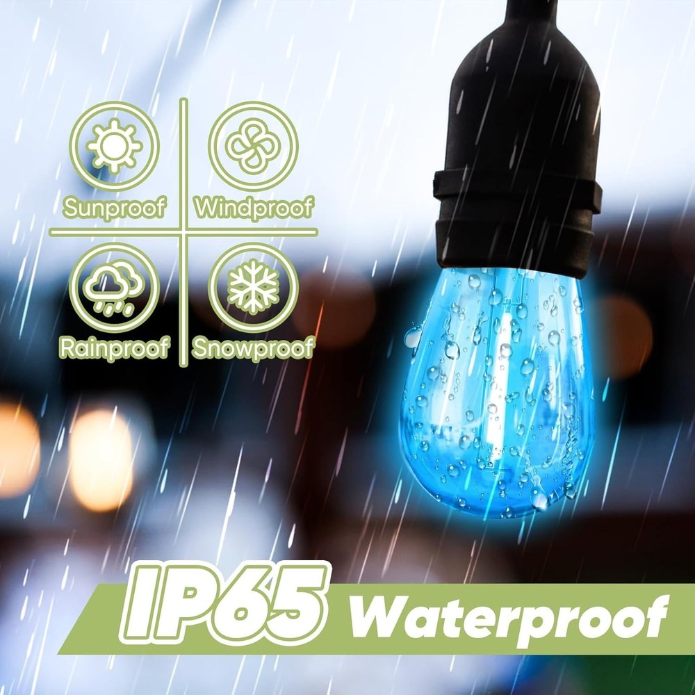 12-Pack Purple String Light Bulbs, Patio String Light Bulbs for Outdoor Indoo...