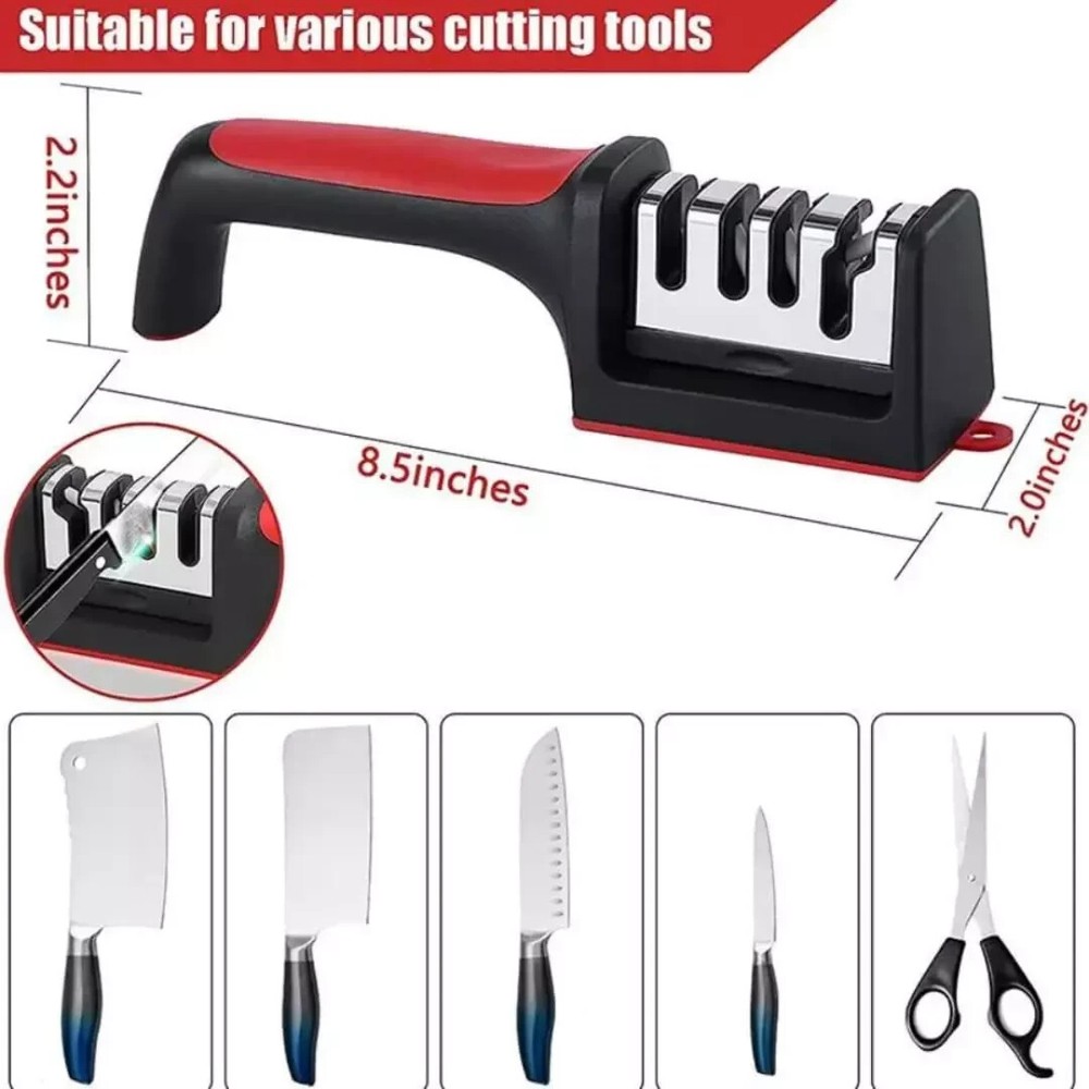 Knife Sharpener Professional Ceramic Kitchen Sharpening System, 4 Slot