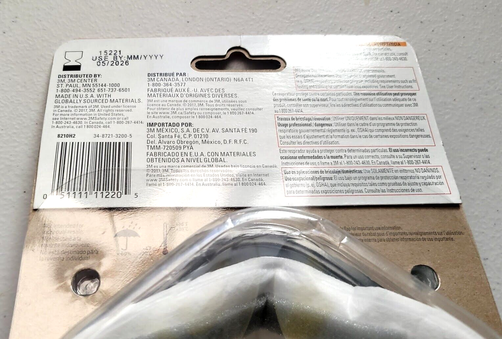 2 Pack 3M Performance 8210 Plus N95 Particulate Paint Prep Respirators Free Ship