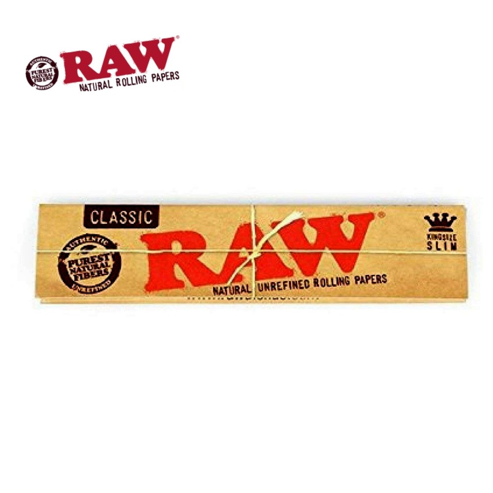AUTHENTC Raw Classic King Size Slim Rolling Paper Full Box 50 pack, 32 Per Pack