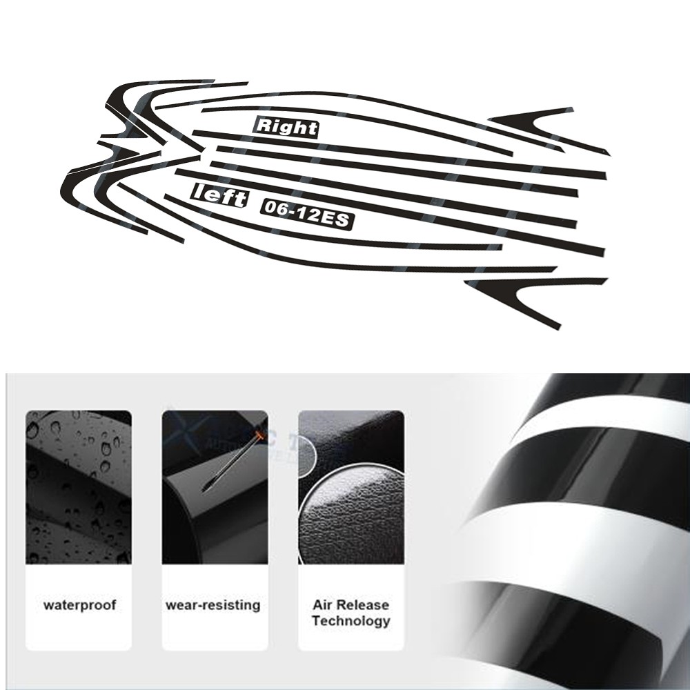 Glossy Black Chrome Delete Window Trims For Lexus ES 2006-2012
