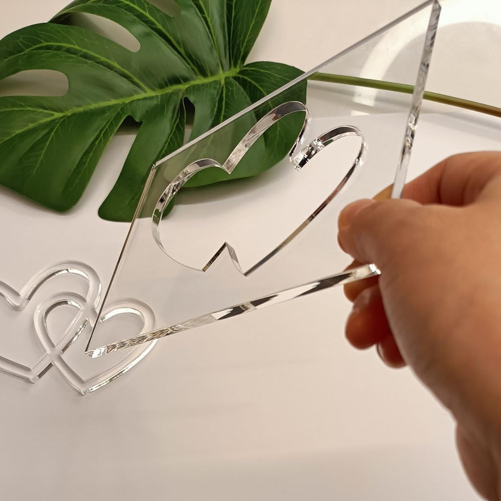Double Heart Router TemplateClear Acrylic Woodworking TemplateRouter Template...