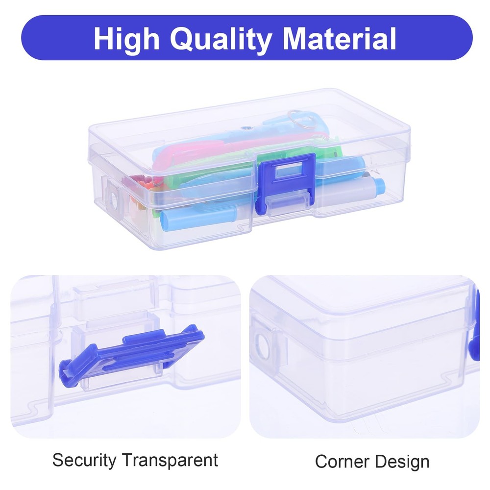 30 Pcs Plastic Crayon Boxes with Latching Lid Crayon Organizer Storage Contai...