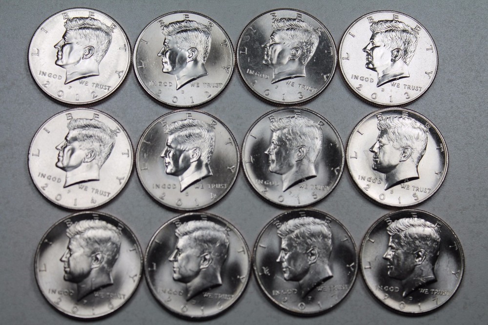 2012 2013 2014 2015 2016 2017 P D Kennedy Half Uncirc Mint roll Set 2012-2017