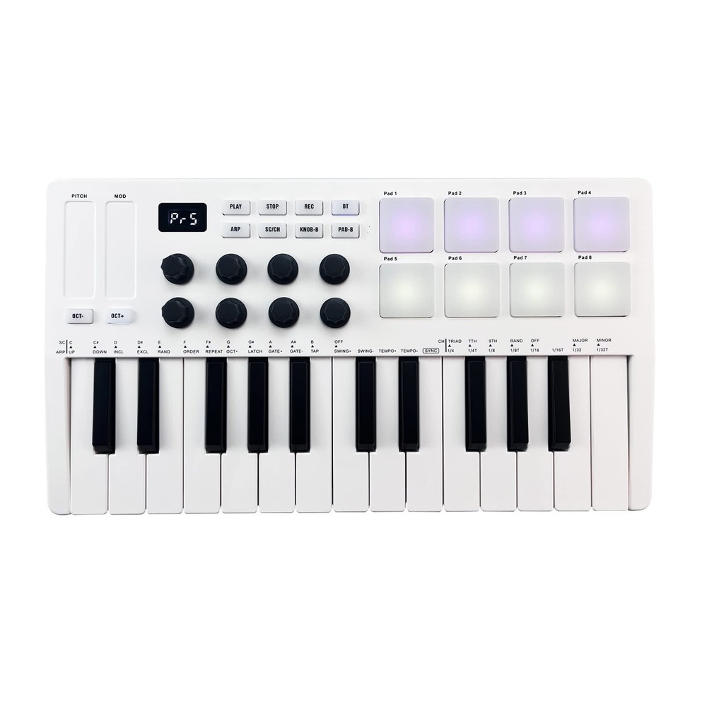25-Key MIDI Control Keyboard Mini Portable USB Keyboard MIDI Controller with ...