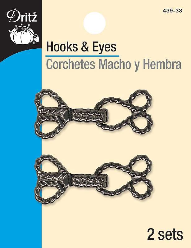 Dritz Hooks & Eyes - Ropes 2/Pkg Gunmetal