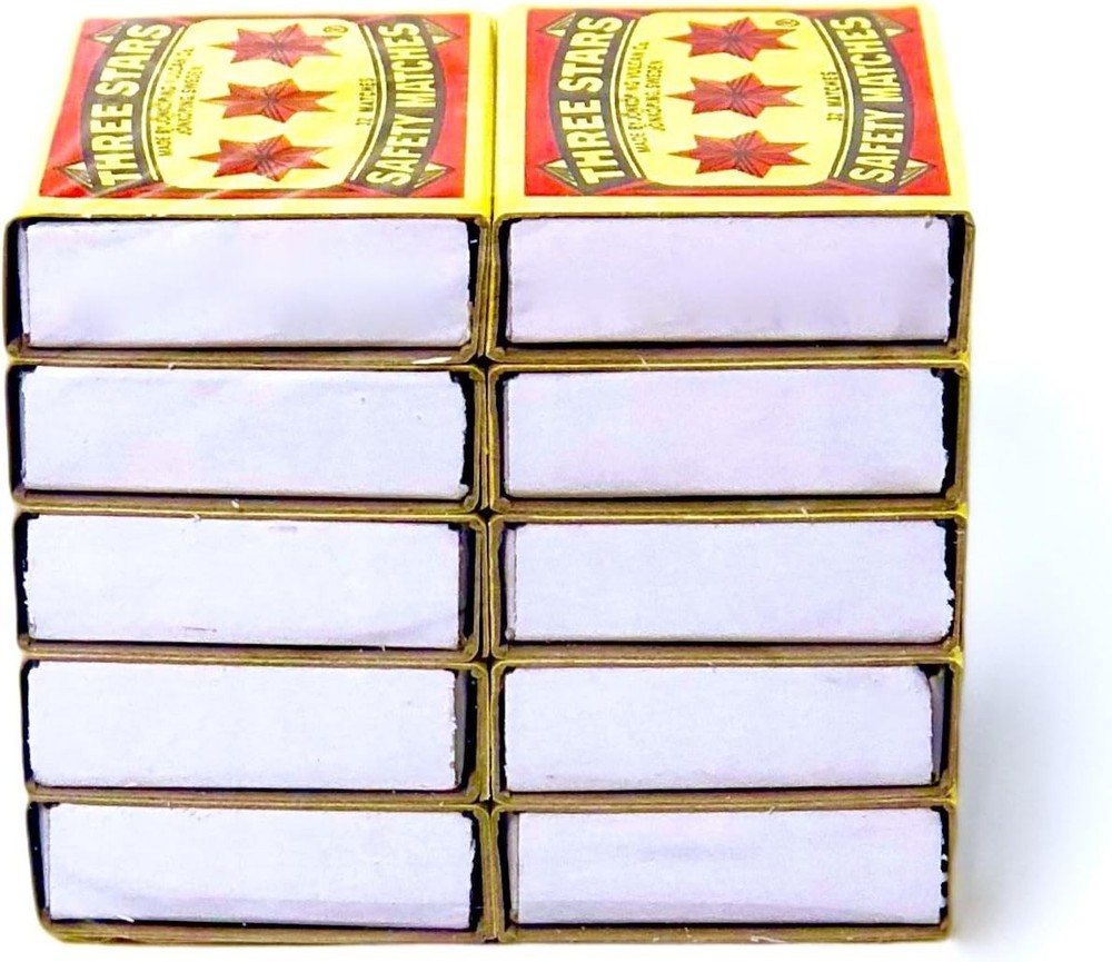 Three Stars Safety Matches, 10 pack