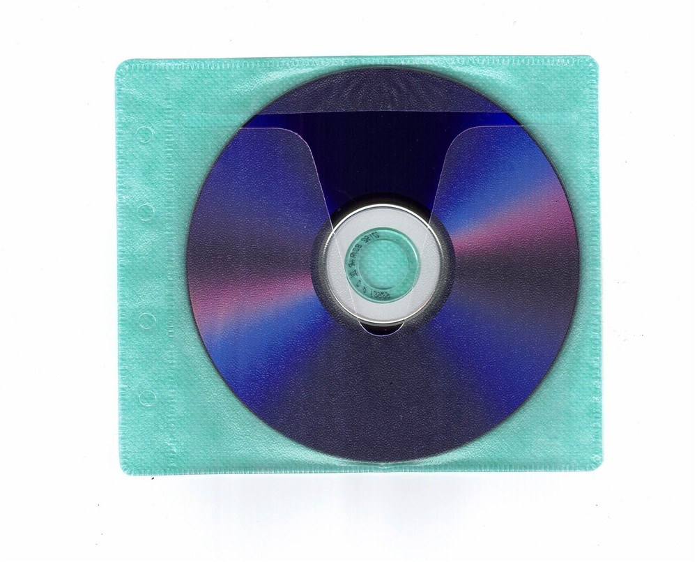 100 Green CD/DVD/BluRay Double-Sided Refill Plastic Sleeve for Storage Binder