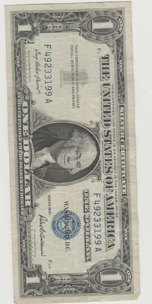 Circulated 1957 Silver Certificate
