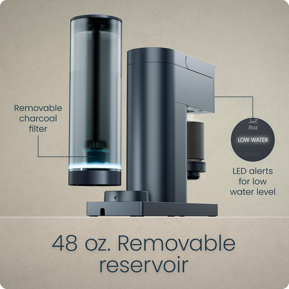 Caffeinator Single Serve Coffee Maker, Brew Pods & Grounds, Programmable Drip Co