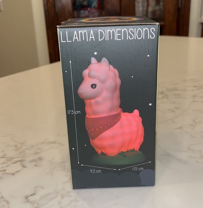 Llama Color Changing LED Night Light with Timer, Multicolor, 17.5cm