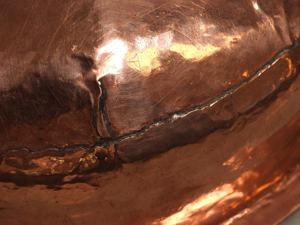 Vintage Handmade Copper Shallow Bowl