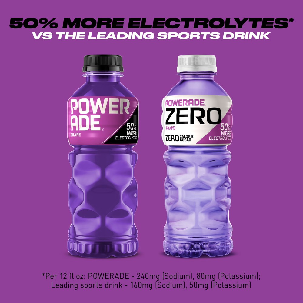 POWERADE Zero Grape Electrolyte Drink 20 oz 8 Pack