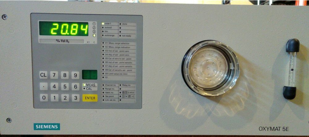 Siemens Oxymat 5E Oxygen Analyzer (CEMS) W/Baro Pres Comp