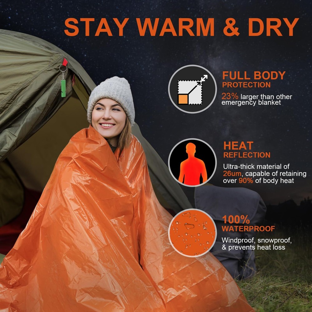 Emergency Blankets For Survival 2pack/4pack Space Blankets Gigantic & Extremely
