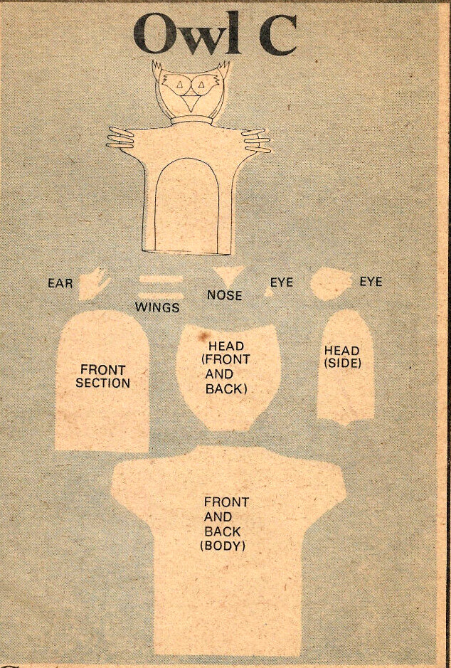 Vintage Pattern to Make Cloth Animal Hand Puppets-