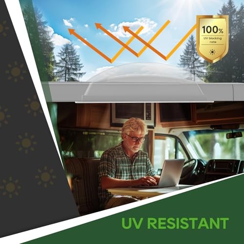 RV Skylight Bundle, 14"x22" Inner Dome with Skylight Replacement, WHITE