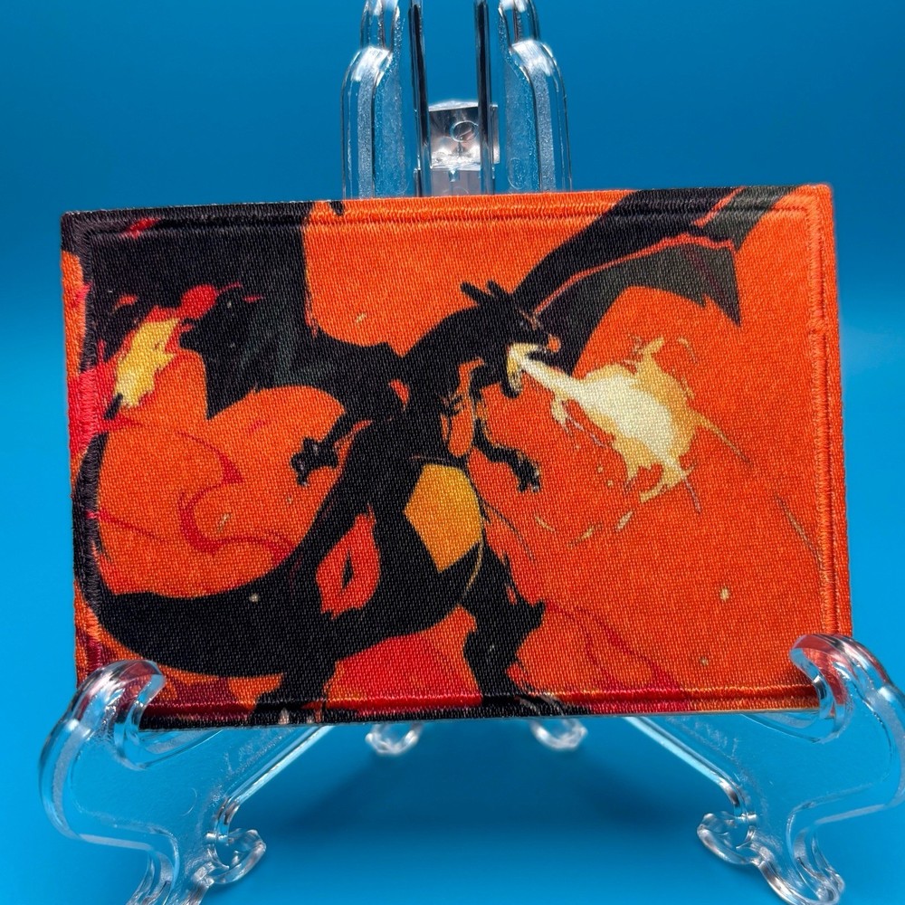 Fire dragon Charizard Morale Patch 3x2 Hook Backing Tactical Military EDC