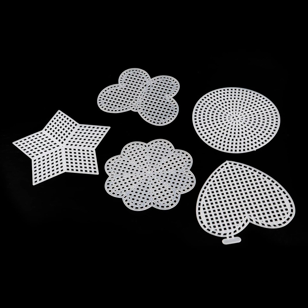 Mesh Plastic Canvas Kits 25 Pieces 5 Shapes Blank Mesh Canvas Plastic Sheets ...