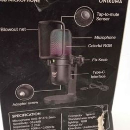 USB-C Microphone Gaming Computer Streaming Onikuma M-730 New/Open Box