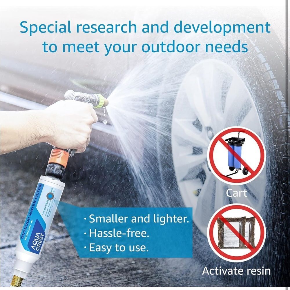 AQUA CREST Inline Water Filter, Dedicated for Car Washing, Yard Cleaning