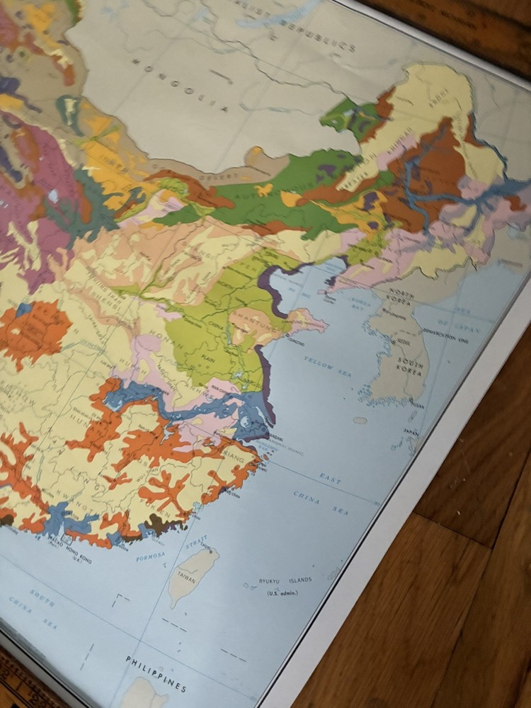 Vintage Communist China Soils Map Original