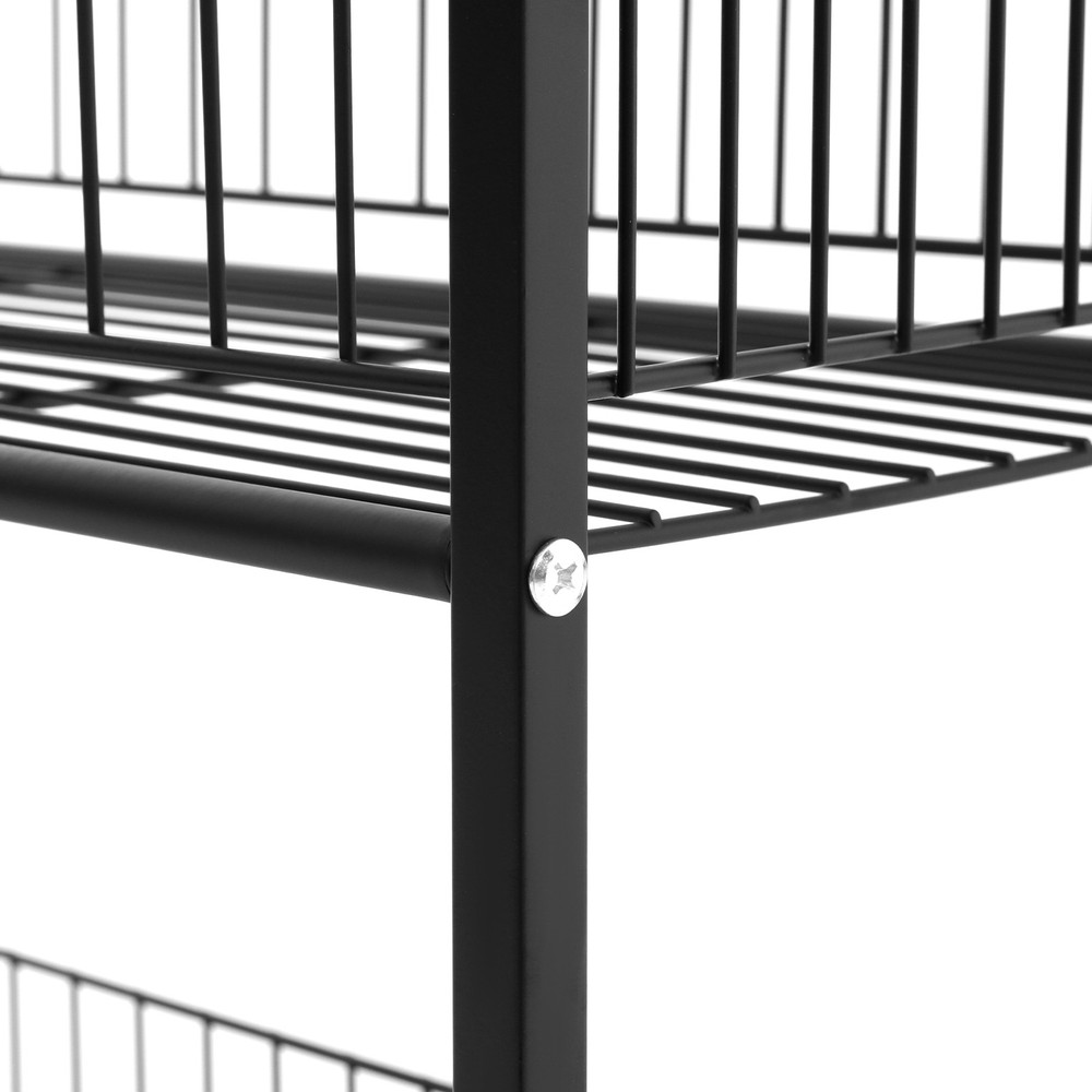 Rolling Retail Display Rack 4 Tier Black Store Merchandise Shelf Unit