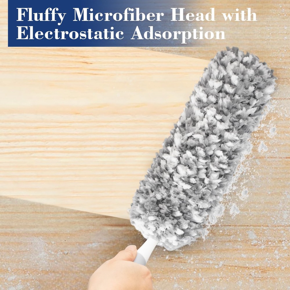 17.3" Handheld Microfiber Dusters for Cleaning-Detachable & Washable Head, fo...