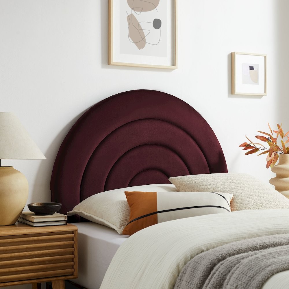 Solana Arched Performance Velvet Twin Headboard