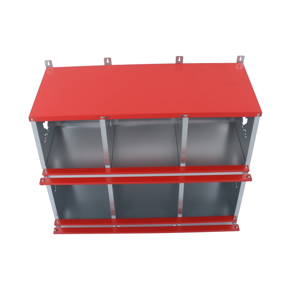 Heavy Nesting Box Chicken Nesting Box 6 Room Metal Nesting Red 6 Compartment