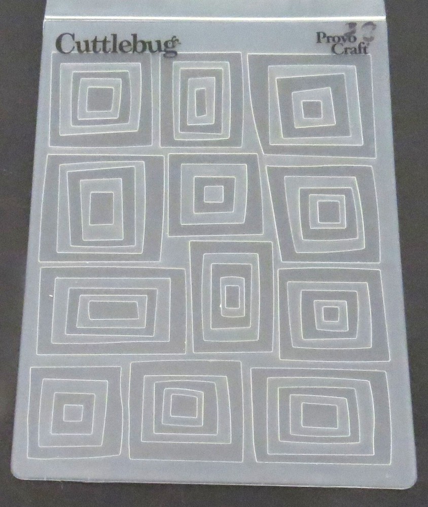 Cuttlebug Provo Craft 5.3/4 x 4.1/4 in Embossing Folder Array 12 Complex Squares