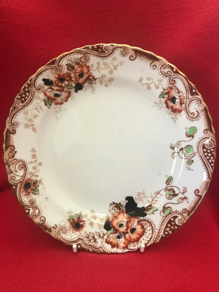 c 1900 Samuel Radford scalloped tea trio Imari pattern