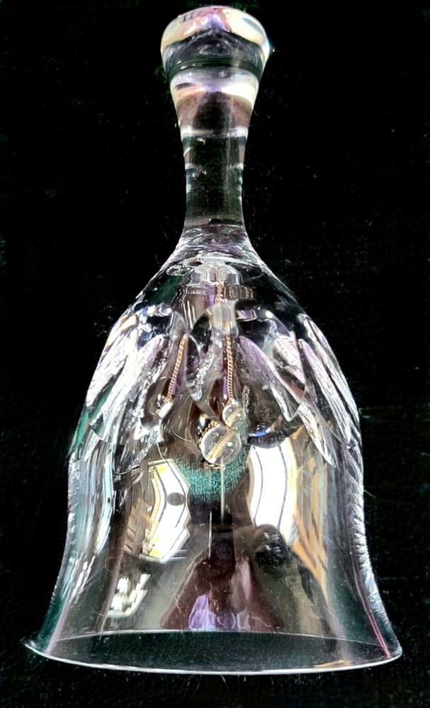 Val St. Lambert Clear Crystal 5.5" Bell 1960's Belgium Signed