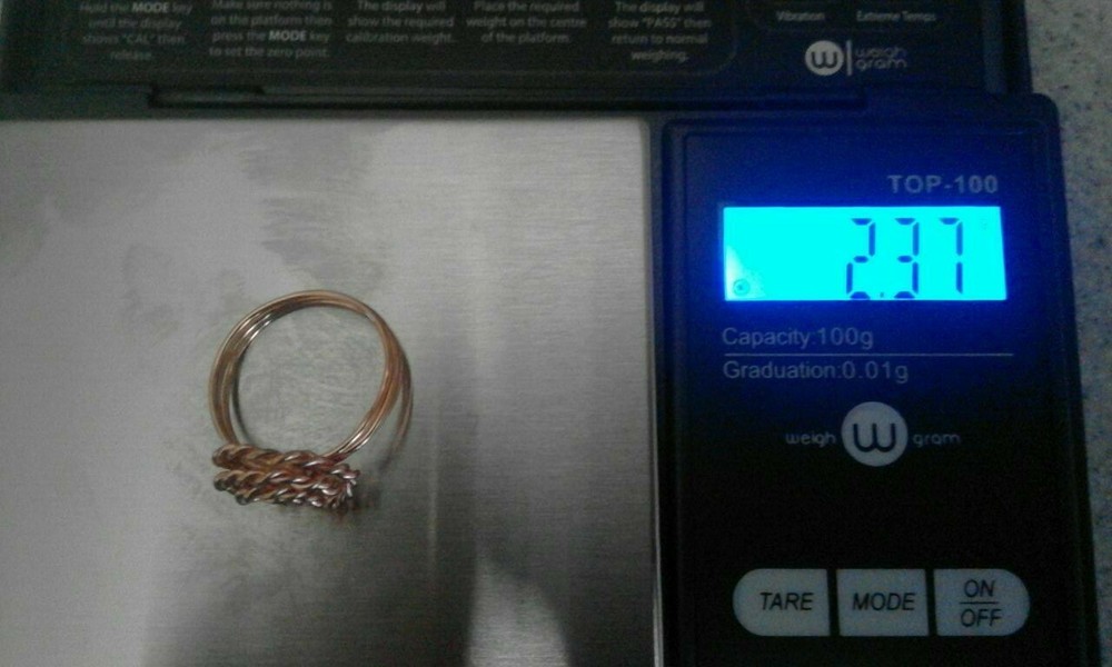 COPPER WIRE ROPE ROSE RING