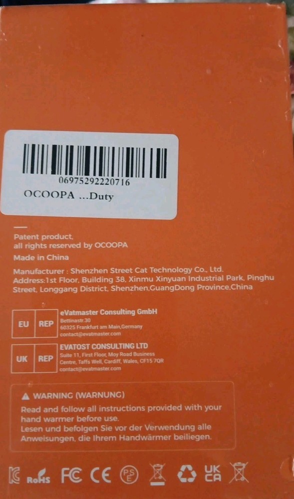 Ocoopa Rechargeable Hand Warmer Fast Charging! New/Sealed