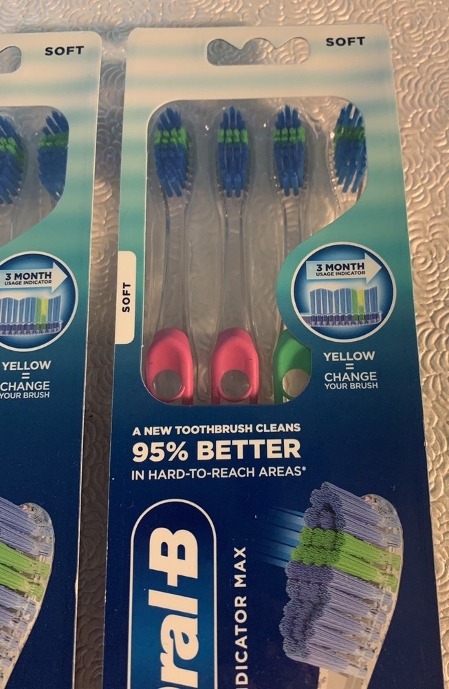Oral-B Indicator Max Toothbrushes Indicator Bristles Soft 8 Total New, Sealed