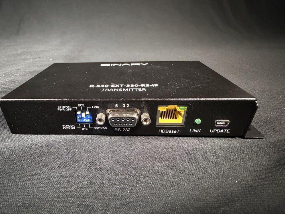 Binary B-540-EXT-330-RS-IP HDBaseT Transmitter w/ RS-232 IR 4K Extender